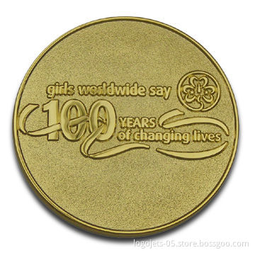 Commemoratory Die-struck Copper Coin with Offset Printed Logo and Diamond Cut Edge